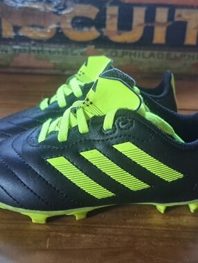 Adidas Goletto VIII FG Soccer Cleats Little Kids Size 10K Black Yellow ID6118